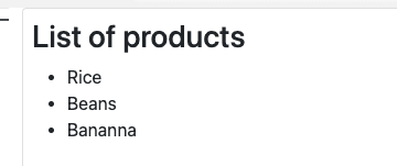 Show list of products